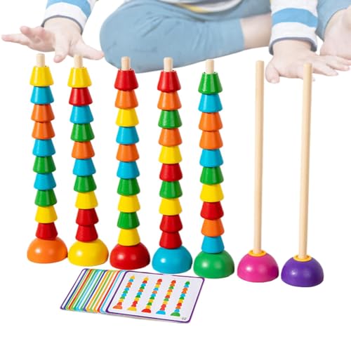 Holzperlen-Stapelspielzeug, Farbklassifizierung für Perlenspiel, farblich abgestimmtes Sortierset, lustiges Zähl- und Matchspiel, Lernspiel von rompecab Holzperlen-Stapelspielzeug, Farbklassifizierung für Perlenspiel, farblich abgestimmtes Sortierset, lustiges Zähl- und Matchspiel, Lernspiel von rompecab von Generic