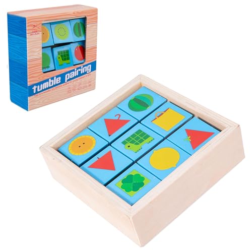 Holzpuzzle für Kinder, Würfelpuzzle für Kinder - Passende Spiel-Puzzle-Spielzeuge,Lernspielzeug, interaktives Spielzeug, Denkaufgabe, Puzzleblöcke, Holzpuzzlespiel für Kinder ab 3 Jahren von Generic