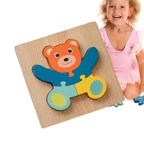 Holzpuzzle für Kleinkinder, Holzpuzzle | 3D Tierpuzzle – Spielzeug zum Lernen der Feinmotorik, Lernspielzeug für Kleinkinder von 1 bis 3 Jahren, Konstruktionsspielzeug von Generic