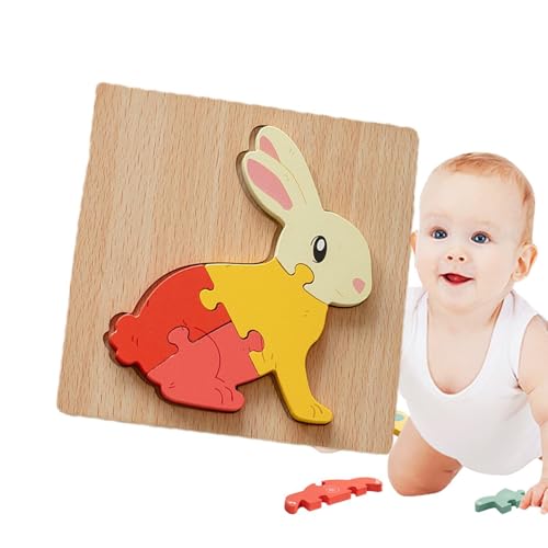 Holzpuzzle für Kleinkinder, Holzpuzzle | 3D Tierpuzzle aus Holz für das Lernen der Feinmotorik, Lernspielzeug für Kleinkinder von 1 bis 3 Jahren, Konstruktionsspielzeug von Generic