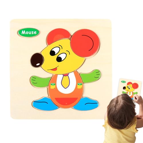 Holzpuzzle mit Tieren, Tierpuzzle für Kinder, schönes Blockpuzzle, Tierpuzzle aus Holz, buntes Puzzle, lustige Puzzlespiele, von Generic