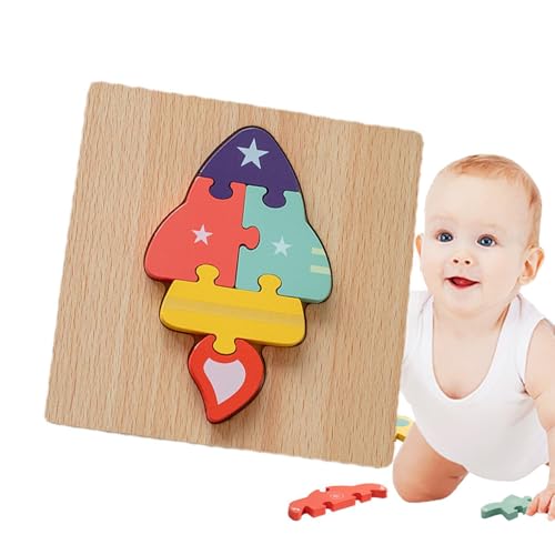 Holzpuzzles für Kleinkinder,-Holzpuzzles,3D-Tier-Holzpuzzles - Feinmotorik-Lernen, Spielzeug, pädagogisches Lernspielzeug für Kinder für Kleinkinder von 1–3 Jahren, Geschenke, STEM-Bauspielzeug von Generic