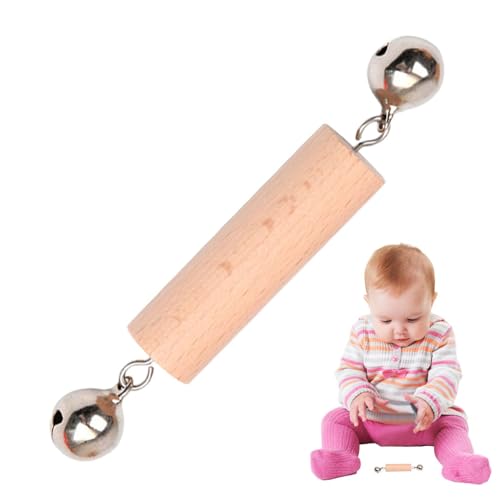 Holzrassel für Babys,Safe Interlocking Discs Baby Holzspielzeug - Säuglings-Kleinkind-Entwicklungsspielzeug für 0-3 Kleinkinder Kinder Natürliches Greifen mit den Fingern von Generic