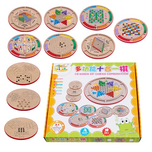 Holzschach -Set, Schachprüferset - Holz Multifunktionales Schachspiel Set,Leichte Kinder Spielen Set für Heimreise -Familientreffen Partys Holzschach -Set, Schachprüferset - Holz Multifunktionales Schachspiel Set,Leichte Kinder Spielen Set für Heimreise -Familientreffen Partys von Generic