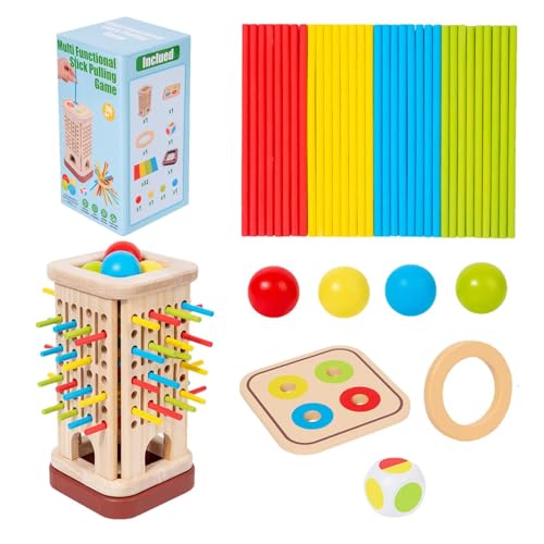 Holzspiel mit Brettern für Kinder, Spiel mit Ball und Würfel zum Stapeln und Sammeln, Training Geduld Entwicklung Motorik Spielzeug für Kleinkinder Holzspiel mit Brettern für Kinder, Spiel mit Ball und Würfel zum Stapeln und Sammeln, Training Geduld Entwicklung Motorik Spielzeug für Kleinkinder von Generic