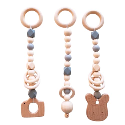 Holzspielzeug Für Turnhallen – Adventures Holzspielhalle | Baby-Fitness-Anhänger | Hängendes Spielzeug | Holz Kindergarten Spielzeug Kinderwagen Krippe Spielzeug Anhänger Spielzeug Baby Spielen Turnha von Generic