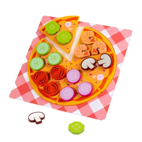 Holzspielzeug Lebensmittel-Set Rollenspiel Küchenzubehör Frühes Lernen für Kinder, Pizza von Generic