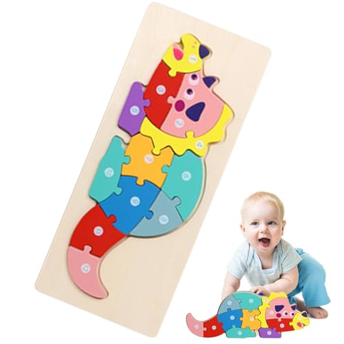 Holztierpuzzle,Dinosaurier Holzpuzzle | -Spielzeug im Dinosaurier-Design,Bunte, entzückende Kleinkind-Holzpuzzles für 3-5-jährige Kinder, Kindergarten, Vorschulerziehung, Logikspiel von Generic