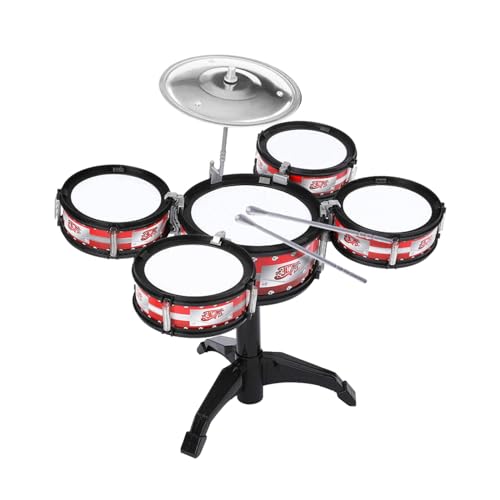 Generic Jazz Trommelset für Kleinkinder, Schlagzeug Set für Anfänger, Percussion Spielzeug, Simulations Trommelspielzeug für Kinder für Mädchen Und Jungen , 5 Trommel von Generic