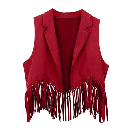 Jungen Mädchen Western Cowboy Cowgirl Outfits vorne offen Fransen Weste Party Dress Up Quaste Fransen Taille Mantel Tops Kostüm Erster Mädchen Jungen Mädchen Western Cowboy Cowgirl Outfits vorne offen Fransen Weste Party Dress Up Quaste Fransen Taille Mantel Tops Kostüm Erster Mädchen von Generic