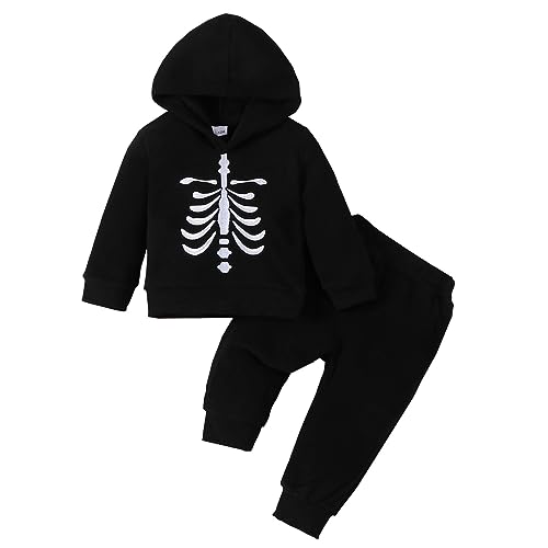 Jungen Outfits&Set wojonifuiliy01 - Baby Jungen Halloween-Outfit Langarm Kürbis Hoodie Sweatshirt Top Hose Kleinkind Winter Kleidung Set (White, 12-18 Months) von Generic