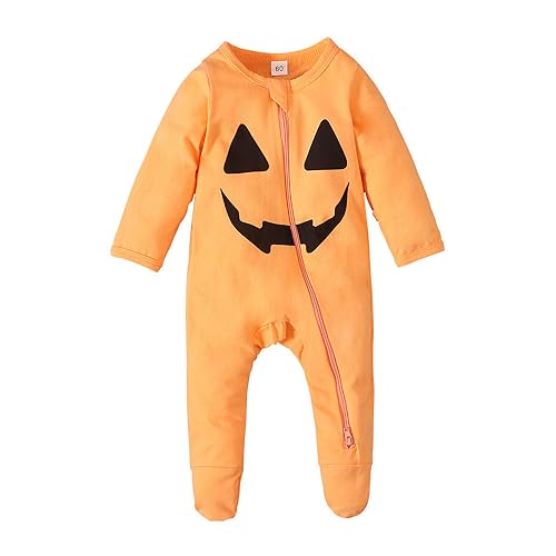 Jungen Outfits&Set wojonifuiliy01 - Säugling Kleinkind Jungen Kurzarm Cartoon Halloween-Neugeborenen Strampler Kinder Overalls (Yellow, 0-3 Months) von Generic