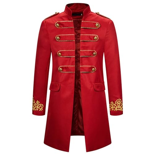 Karneval Kostüm Herren Napoleon Gothic Mantel Mittelalter Kleidung Karneval Fasching Palastkostüm im Europäischen Stil Performance Uniform mit Intarsien mit Goldener Herren-Mäntel von Generic