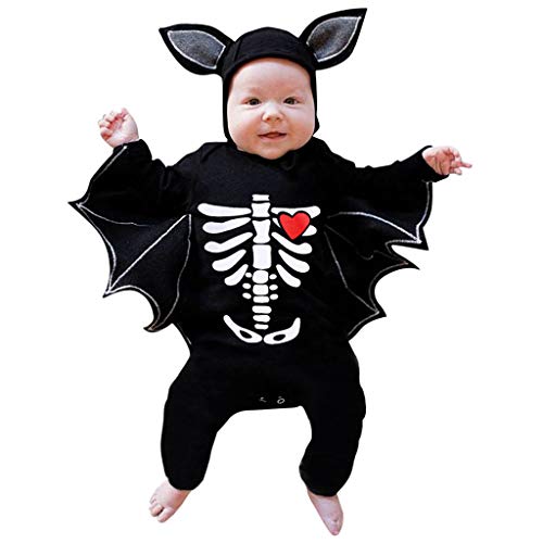 Karneval Kostüm Kostüm - Halloween Kostüm Karneval Cosplay Kostüm Baby Mädchen Fledermaus Kostüme Einteiliger Overall Skelett Lustige Strampler Karneval Verkleidung Outfit von Generic