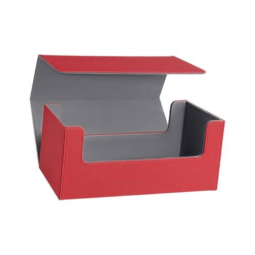 Kartendeck Etui, Spielkarten Organizer, Großer Kartenhalter, Karten Aufbewahrungsbox für Sportkarten, Party, Baseball Kartenalbum, Geschenk, Rot von Generic