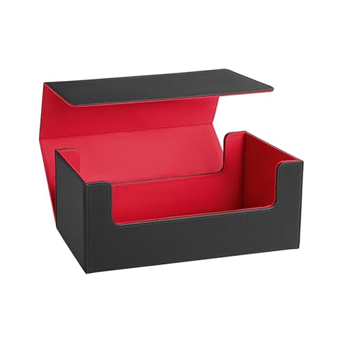 Kartendeck Etui, Spielkarten Organizer, Großer Kartenhalter, Karten Aufbewahrungsbox für Sportkarten, Party, Baseball Kartenalbum, Geschenk, Schwarz Und Rot von Generic