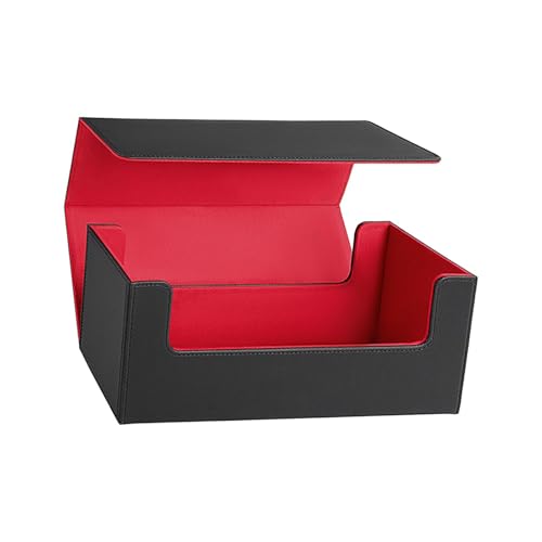 Kartendeck Etui, Spielkarten Organizer, Großer Kartenhalter, Karten Aufbewahrungsbox für Sportkarten, Party, Baseball Kartenalbum, Geschenk, Schwarz Und Rot von Generic