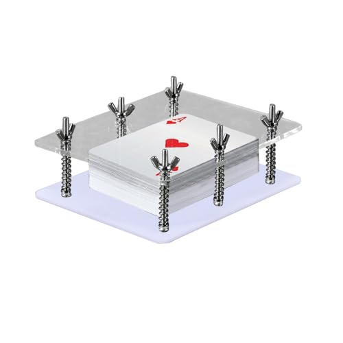 Kartenpresse - Kristall -Clear -Acryl -Karten -Presswerkzeug, Kartenrestaurant zum Spielen von Karten | Kartenschutz, Spielkartenzubehör, Kartenkorrektor, Papierkartenorganisator für Sammelkarten von Generic