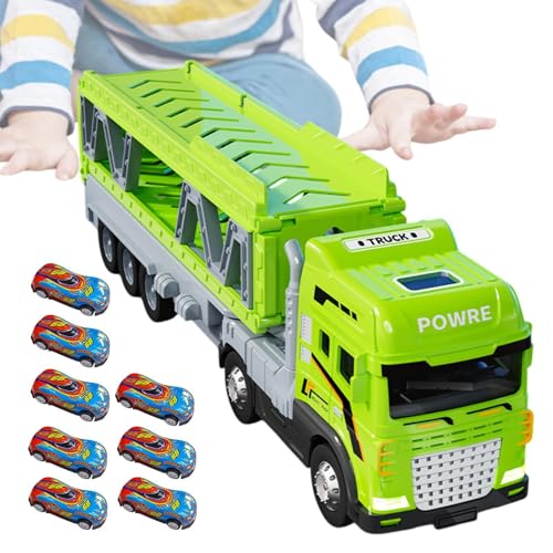 Katapultierende Rennstrecke - Kinder Transformations Auswurf, Zusammenklappbarer Transporter | Doppelschicht-Lagerung, Rennfahrzeug-Transportwagen, Auswurfspielzeug-LKW Fahrzeugen von Generic