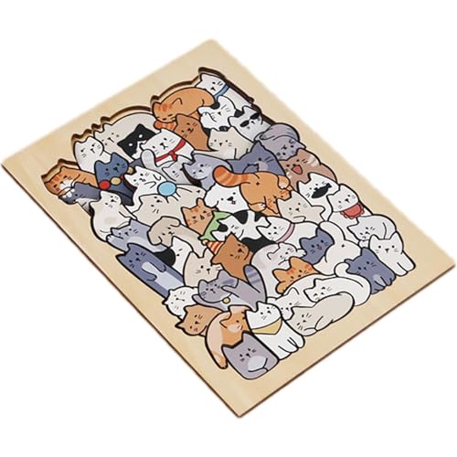 Katzen-Puzzle-Spielzeug, Tierpuzzles | 50 Teile Cartoon-Tierpuzzles aus Holz – dekorative Lernpuzzles für und Mädchen ab 3 Jahren Katzen-Puzzle-Spielzeug, Tierpuzzles | 50 Teile Cartoon-Tierpuzzles aus Holz – dekorative Lernpuzzles für und Mädchen ab 3 Jahren von Generic