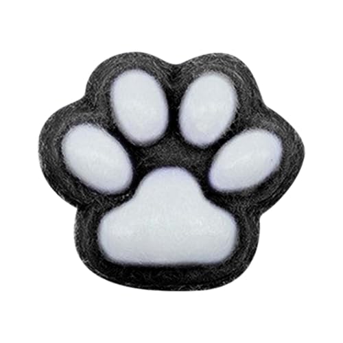 Katzenhand-Kneifspielzeug, groß, 7 cm, beflockte Katzensimulation, Dickes und vergrößertes Dekompressionsspielzeug, langsames Kneifen SzL20 (Black, A) von Generic