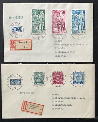 Kayser FRANZÖSISCHE Zone Baden 1949 47-49,50-52 etc SCHÖNE R-SAMMLERBELEGE (G2046 von Generic