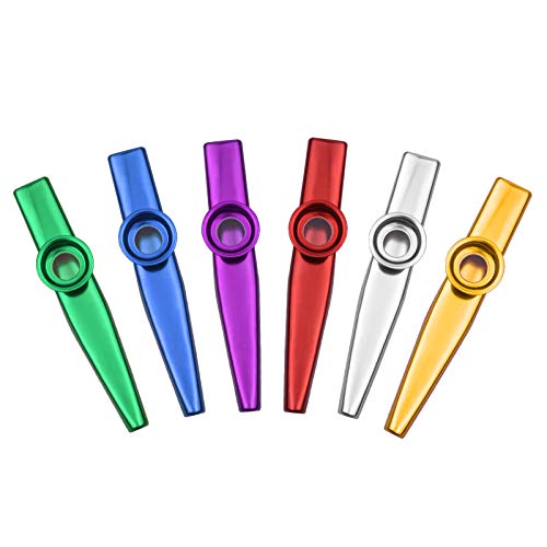 Kazoo-Instrument, 6-teiliges Blasinstrument, Mehrfarbig, Kazoo-Musikinstrumente, Aluminium-Kazoo für Kinder, Erwachsene und Anfänger von Generic