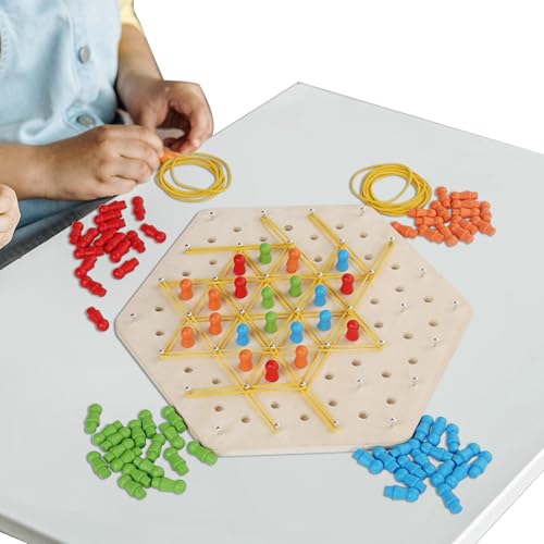 Ketten-Dreieck-Schachspiel,Dreieck-Schachspiel,Schachspiel mit Holzkette | Strategie-Brettspiel und interaktive Denkaufgabe, Kettenschach-Desktop-Puzzlespiel für spannende Spieleabende mit der Familie von Generic