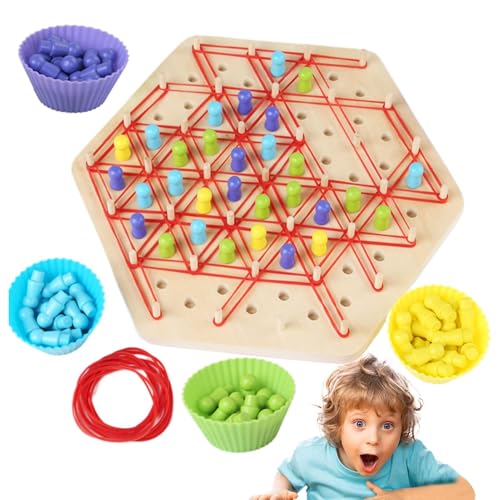 Kettendreieck Schachspiel - Holzdreieck Brettspiel mit Gummibändern für Kinder im Alter von 3+ | Fastleiter Multiplayer-Strategiespiel für Familienspiele für Familien, Bildungs- und motorische Fähigke Kettendreieck Schachspiel - Holzdreieck Brettspiel mit Gummibändern für Kinder im Alter von 3+ | Fastleiter Multiplayer-Strategiespiel für Familienspiele für Familien, Bildungs- und motorische Fähigke von Generic