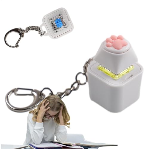 Key Fidget Toy,Keyboard Fidget Clicker | Schlüsselwürfel Fidget Mit 6 Lichtern | Neuheitsspielzeug Für Zuhause, Schule, Büro, Zum Aufhängen von Generic