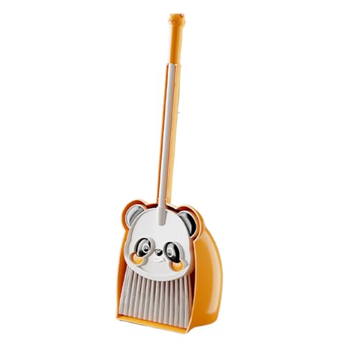 Kids Broom Dustpan Set - Kinderreinigung Spielset, -Besen Dustpan Set | Panda Broom Dustpan Combo, Cartoon Panda Broom Dustpan Set, Housekeeping -, Panda Besen Staubpan für Kinder von Generic