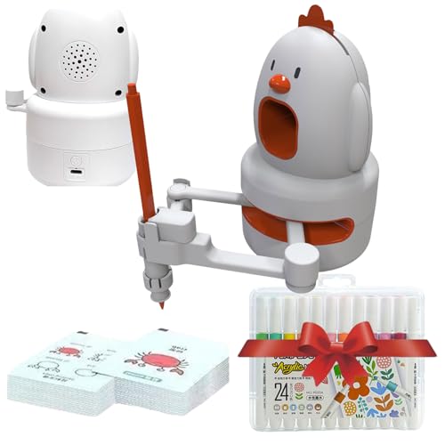 Kids Drawing Robot, Interactive Educational Drawing Robot for Kids, Drawing Robot with Drawing Cards and Watercolor Pens, Smart Drawing Robot (White) von Generic