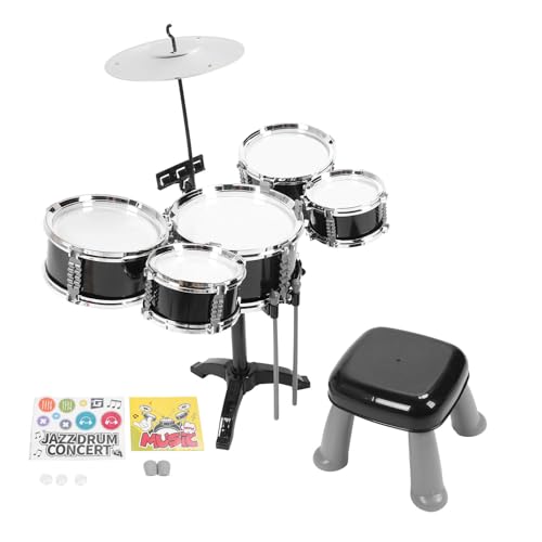 Kids Drum Set, Kleinkind Jazz Drum Kit Kinder Musikinstrumente, Kleinkind Jazz Drum Kit Spielzeug mit Hocker, Percussion Musical Instruments Drum Toy für Anfänger Kinder von Generic