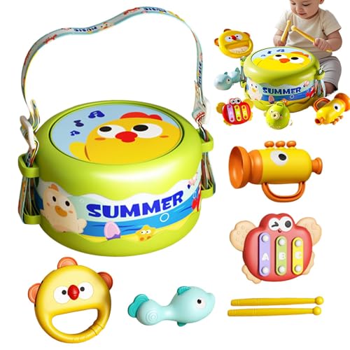 Kids Drum Set für , Babymusikinstrumente | Kids Drum Music Instruments 6 Stücke - Tragbares Musikspielzeug Multifunktionales Design für Kinder Mädchen Geburtstag von Generic