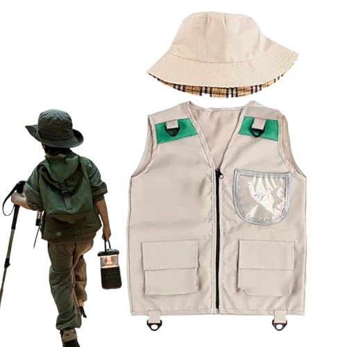 Kids Explorer Weste - Vielseitige Kinder im Freien, Utility Weste | Verstellbare Träger, atmungsaktive Stoff, mehrere Taschen für Werkzeuge und Geräte, leichte Schicht für Wandercampingaktivitäten, Ju Kids Explorer Weste - Vielseitige Kinder im Freien, Utility Weste | Verstellbare Träger, atmungsaktive Stoff, mehrere Taschen für Werkzeuge und Geräte, leichte Schicht für Wandercampingaktivitäten, Ju von Generic
