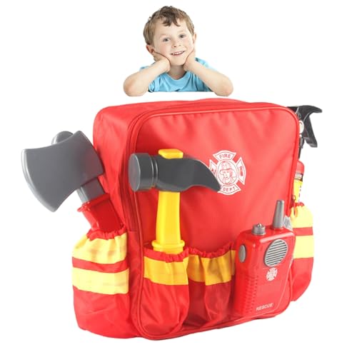 Kids Firefighter Cosplay Toy - Fireman Play Set mit Rucksack, Zubehör für realistisches Spielzeug | Lernrolle Rollenspiel für Kid, Fake Geschenk im Kostüm für Urlaub, Geburtstag, f Kids Firefighter Cosplay Toy - Fireman Play Set mit Rucksack, Zubehör für realistisches Spielzeug | Lernrolle Rollenspiel für Kid, Fake Geschenk im Kostüm für Urlaub, Geburtstag, f von Generic