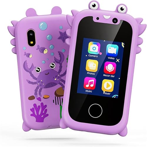 Kids Smart Phone Toy, Landscaper Kids Smartphone Toy, Landscape Kids Phone, Kids Toy Smartphone Ages 3-8, Touchscreen HD Dual Camera Cell Phone with Game, Music Player (Crab - Purple) von Generic