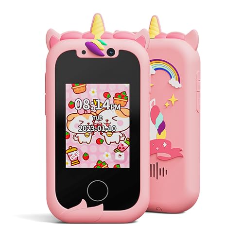 Kids Smart Phone Toy, Landscaper Kids Smartphone Toy, Landscape Kids Phone, Kids Toy Smartphone Ages 3-8, Touchscreen HD Dual Camera Cell Phone with Game, Music Player (Unicorn - Pink) von Generic