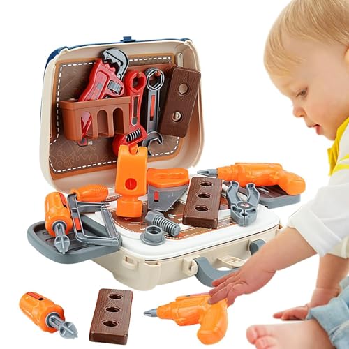 Kids Tool Set - Vorschulwerkzeugkit, Building -Werkzeuge für Kinder | Kinder tun Toolbox, Kinder-Bildungs-Toolset mit Aufbewahrungsbox, Spielzeug-Power Drill, Mädchen Lernen Spielzeug von Generic