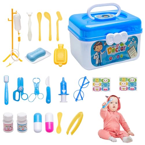 Kinder Arzt Spielset, 23-teiliges Pretend-Play-Pädagogik-Arzt-Spielzeug-Kit mit Stethoskop, Arzt-Rollenspiel-Kostüm, Arzt-Spielset für Kleinkinder, , Mädchen ab 3 Jahren Kinder Arzt Spielset, 23-teiliges Pretend-Play-Pädagogik-Arzt-Spielzeug-Kit mit Stethoskop, Arzt-Rollenspiel-Kostüm, Arzt-Spielset für Kleinkinder, , Mädchen ab 3 Jahren von Generic