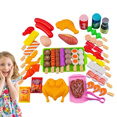 Kinder-BBQ-Grill-Set |. Künstliches H-Lebensmittelzubehör zum Rollenspiel-Grillen |. Barbecue J mit Grillzubehör, interaktives Kinderspielzeug, Kochspielset für und Mädchen, Geburtstagsges von Generic