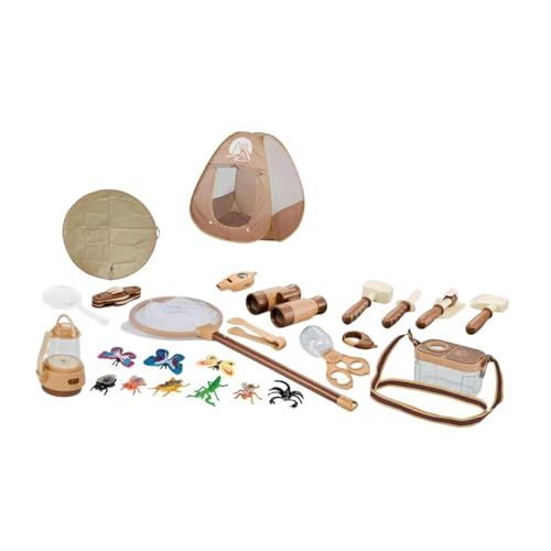 Kinder Camping Ausrüstung Set Spielzeug Grill Grill Set Pretend Kochen Spielset Outdoor Spielzeug mit Zelt Spiel für, 27 Stück von Generic