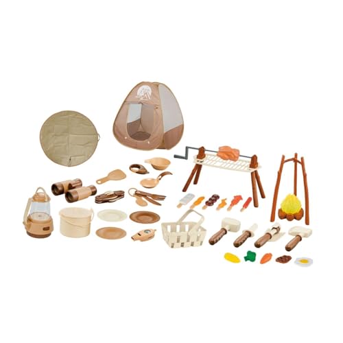 Kinder Camping Ausrüstung Set Spielzeug Grill Grill Set Pretend Kochen Spielset Outdoor Spielzeug mit Zelt Spiel für, 43 Stück von Generic