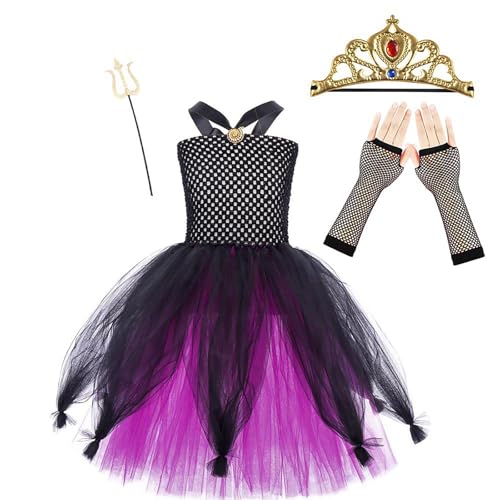 +Kinder Halloween wojonifuiliy01 Kleid - Mädchen Shaggy Kleid Kinder Halloween-Cosplay Dress Up Kostüm (Purple, 10-12 Years) von Generic