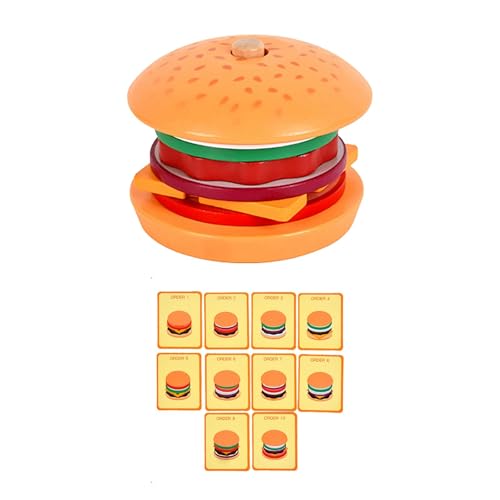 Kinder Holz Simulation Pretend Hamburger Set Spalte Spielzeug Pädagogisches Küche Set Simulation Spielzeug Set Pädagogisches Spielzeug Set Zsh439 (Red, 9X7.5cm) von Generic