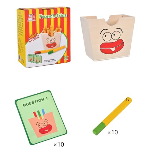 Kinder Holz Simulation Pretend Pommes Frites Set Spalte Spielzeug Pädagogisches Küche Set Simulation Spielzeug Set Pädagogisches Spielzeug Set Zsh441 (Red, 11.5X9.5X5.5cm) von Generic