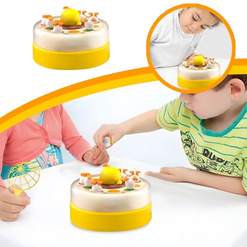 Kinder Hüpfender Plattenspieler Früherziehung Bildung Eltern-Kind Interaktives Partyspielzeug für Jungen und Mädchen SzL25 (Yellow, 19x19cm) von Generic