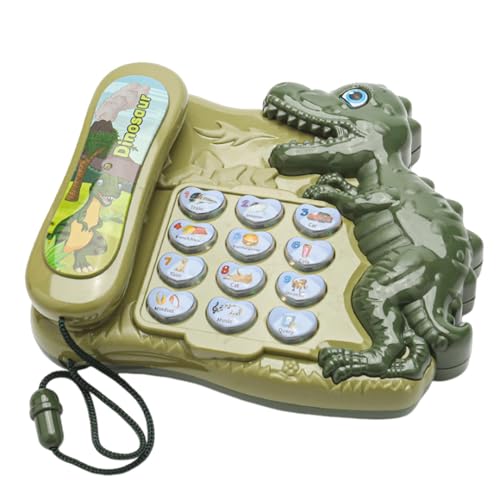 Kinder-Lestelefon, Fantasy-Spieltelefon - Cartoon Dinosaurier Frühe Bildung Spielzeug Telefon - Fesselndes Telefonspielzeug, Lernen von Buchstaben und Zahlen, fördert die Interaktion zwischen Eltern von Generic