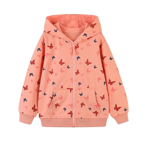 Kinder Mädchen Strickjacke Baby Fall Jacke Mantel Lange Ärmel Schmetterling Gedruckt Kinderkleidung lässig Mode Strickjacke Hoodie Outwear (2-3 Years) von Generic