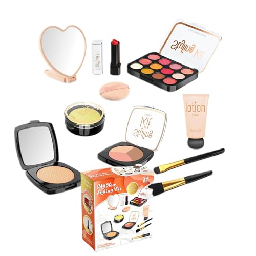 Kinder-Make-up-Set, Kinder-Make-up-Sets für Mädchen - Pretend Kosmetiksets für Mädchen,Sichere Kosmetik-Sets für Mädchen, gefälschtes Make-up-Spielzeug-Set zum Spielen und Unterhalten von Generic